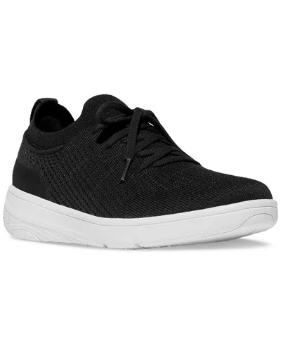 Fitflop Women's Super-q Knit Slip-on Lace-up Sneakers In Black