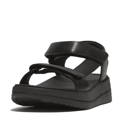 Fitflop Women's Surff Adjustable Leather Sandal In Black