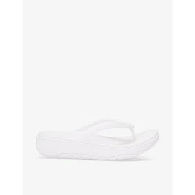 Fitflop Womens White Relieff Pointed-toe Woven Slides