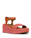 Fitflop Platfforms Woven Ankle Strap Wedge Sandal In Satsuma/pinkperfect Mix