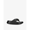 Fitflop Platfforms Wedge Toe Post Sandal In Black