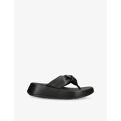 FITFLOP WOMENS FITFLOP F-MODE KNOTTED LEATHER SANDALS