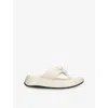 Fitflop Womens Mode Knot-strap Leather Flatform Sandals B In Bone