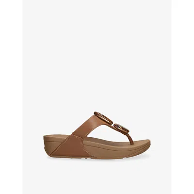 Fitflop Womens  Lulu Marble Leather Sandals In Brown