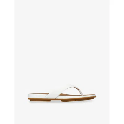 Fitflop Womens White Gracie Leather Sandals Eur 42/ 9 Uk In Animal Print