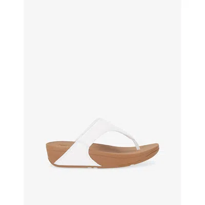 Fitflop Lulu White Leather Toe Post Sandals In Transparent