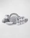 Fitz And Floyd 32-piece Ink Delight Dinnerware Set In Gray