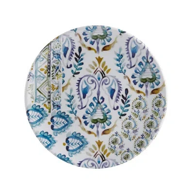 Fitz And Floyd Azure 12-piece Indoor/outdoor Melamine Dinnerware Set, Service For 4 In Yellow;navy