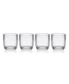 Fitz And Floyd Beaded 10-oz Double Old Fashioned Glasses 4-piece Set In Clear