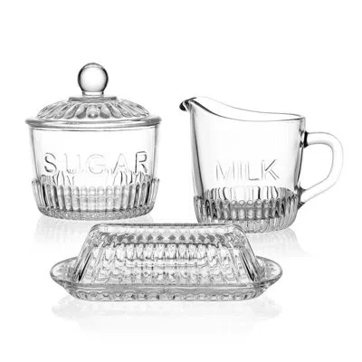 Fitz And Floyd Bistro Glass Hostess Set, 3-pc Set In Clear