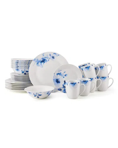 Fitz And Floyd Bloom Blue 32-piece Porcelain Dinnerware Set