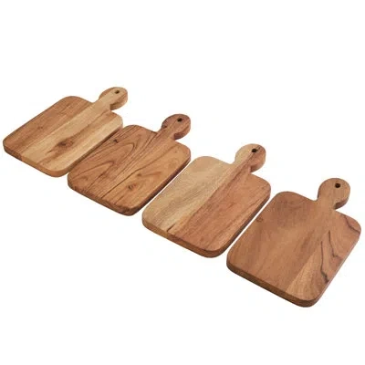 Fitz And Floyd Caleb Natural Wood Mini Serve Boards, Set Of 4 In Brown