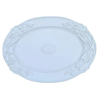 Pre-owned Fitz And Floyd Chateau Blanc Serving Platter In Blue