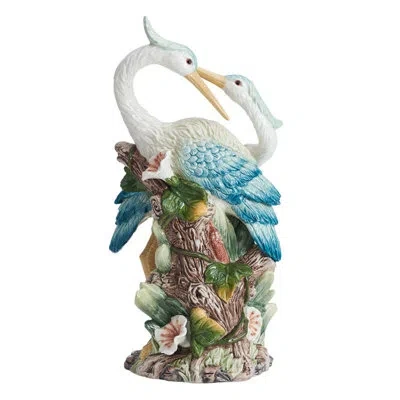 Fitz And Floyd Coastal Companions Bird Figurine In Blue;brown;white