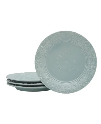 Fitz And Floyd English Garden Dinner Plates, Set Of 4 In Green
