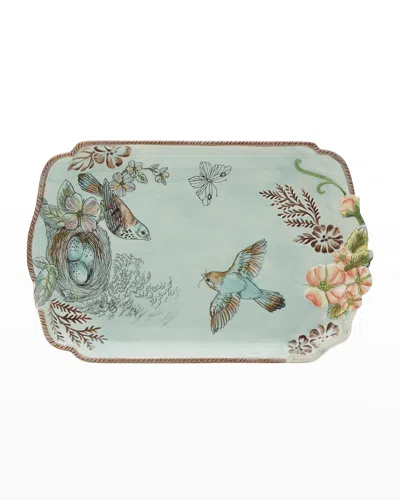 Fitz And Floyd English Garden Hand-painted Serving Platter In Multi