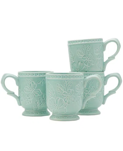Fitz And Floyd English Garden Mugs, Set Of 4 In Blue