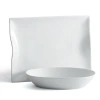 Fitz And Floyd Everyday White 2-piece Serving Bowl And Rectangular Platter Set In White