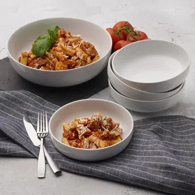 Fitz And Floyd Everyday White 5-piece Pasta Bowl Set