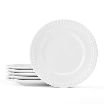 Fitz And Floyd Everyday White Appetizer Plates, Set Of 6