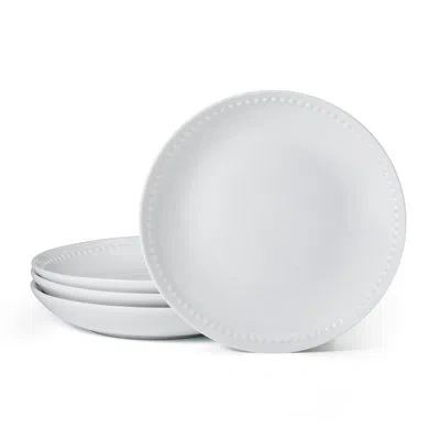 Fitz And Floyd Everyday White Beaded Coupe Salad Plate, Set Of 4