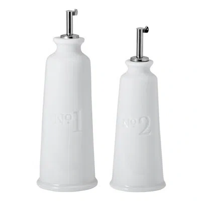 Fitz And Floyd Everyday White Bistro Oil & Vinegar Set