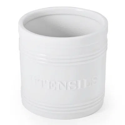 Fitz And Floyd Everyday White Bistro Utensil Crock