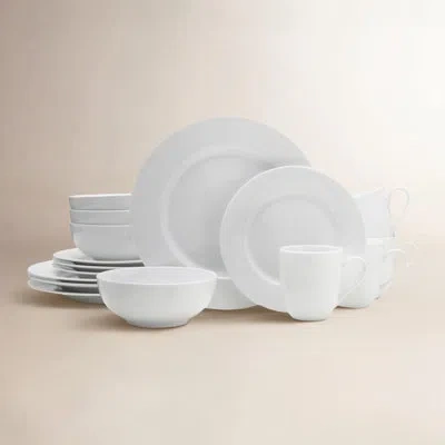 Fitz And Floyd Everyday White Classic Rim 16-piece Dinnerware Set, Service For 4