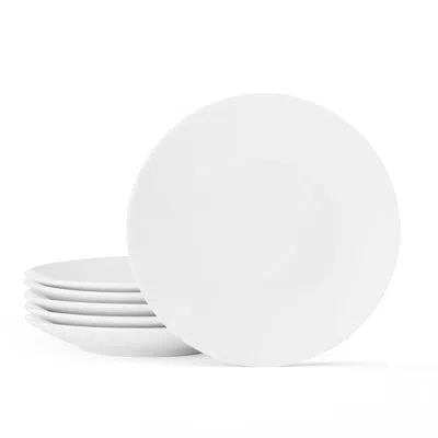 Fitz And Floyd Everyday White Coupe Appetizer Plates Set, 6 Piece