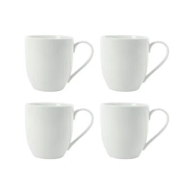 Fitz And Floyd Everyday White Coupe Mug, Set Of 4