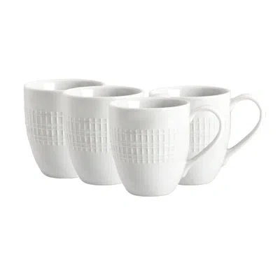 Fitz And Floyd Everyday White Dillan Mug, Set Of 4