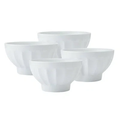 Fitz And Floyd Everyday White Ice Cream Bowls Set Of 4