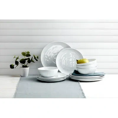 Fitz And Floyd Everyday White Organic 12-piece Dinnerware Set, Service For 4