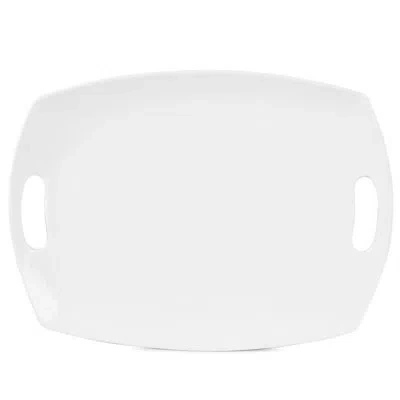 Fitz And Floyd Everyday White Rectangular Handled Serving Platter