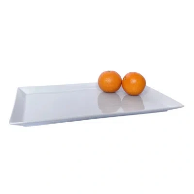 Fitz And Floyd Everyday White Rectangular Rim Serving Platter