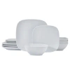 Fitz And Floyd Everyday White Rounded Square 12 Piece Dinnerware Set In White