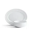 Fitz And Floyd Everyday Whiteware Beaded Bowl And Platter Serve Set In White