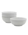Fitz And Floyd Everyday Whiteware Cereal Bowl 4 Piece Set In White