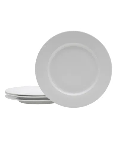 Fitz And Floyd Everyday Whiteware Classic Rim Dinner Plate 4 Piece Set