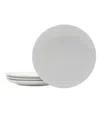 Fitz And Floyd Everyday Whiteware Coupe Dinner Plate 4 Piece Set In White