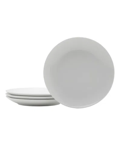 Fitz And Floyd Everyday Whiteware Coupe Rim Salad Plate 4 Piece Set