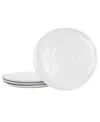 Fitz And Floyd Everyday Whiteware Dinner Plate 4 Piece Set In White