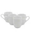 Fitz And Floyd Everyday Whiteware Mug 4 Piece Set In White