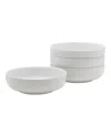 Fitz And Floyd Everyday Whiteware Small Pasta Bowls 4 Piece Set In White