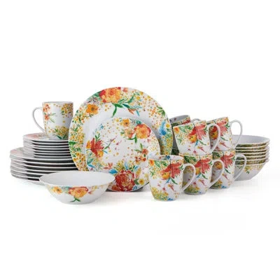 Fitz And Floyd Garden Delight 32-piece Porcelain Dinnerware Set, Service For 8 In Multicolor