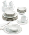 FITZ AND FLOYD GOLD SERIF 32-PIECE DINNERWARE SET, SERVICE FOR 8