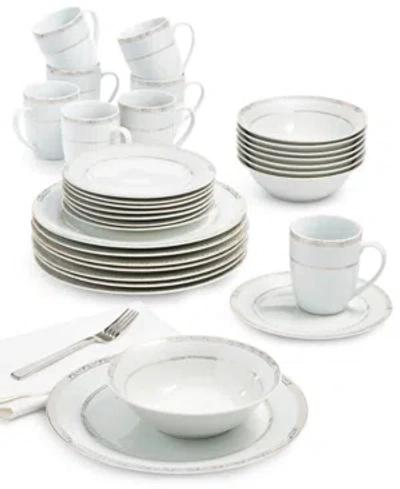 Fitz And Floyd Gold Serif 32-piece Dinnerware Set, Service For 8 In White And Gold