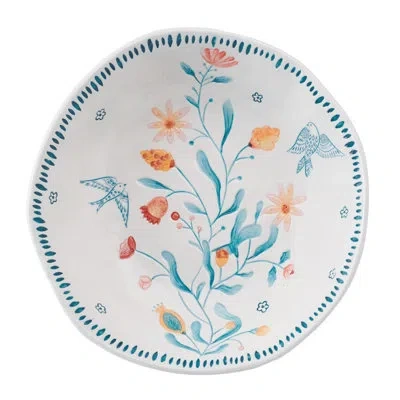 Fitz And Floyd Gracie 10-in Serve Bowl In Blue;white