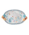 Fitz And Floyd Gracie Platter With Handles In Assorted