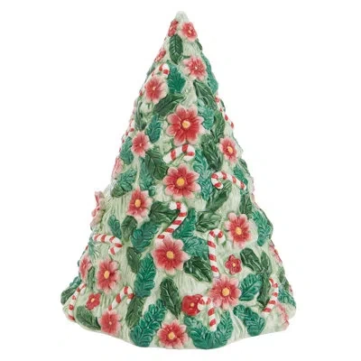 Fitz And Floyd Holiday Musical Candy Cane Tree In Green